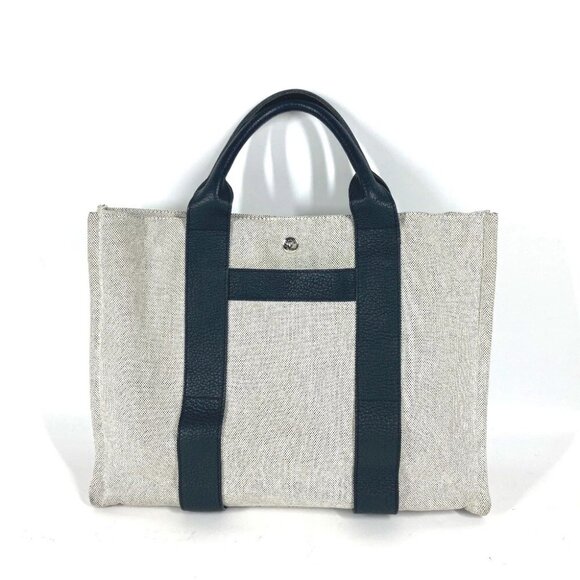 HERMES Sac Arne MM Bag Hand Bag Tote Bag Toile H / Leather Black/gray - Picture 11 of 15